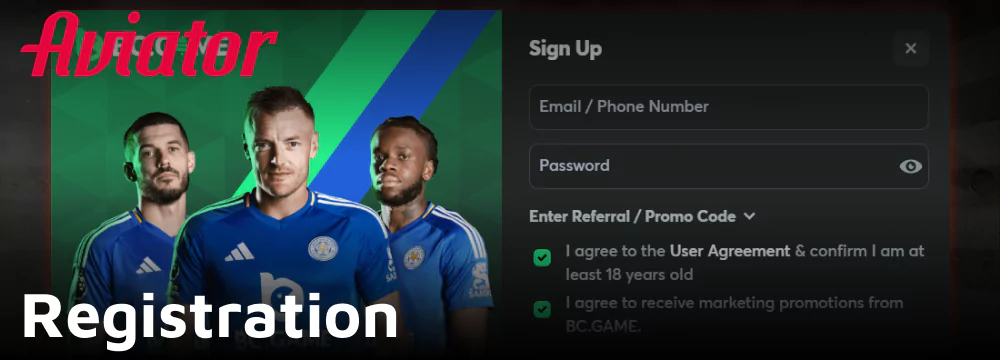 Registration To play BC.Game Aviator online